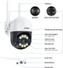 Diagram of a ZOSI security camera with labels pointing to its features. Produktbild-Vorschau