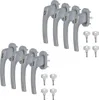 8 x Alu Fenstergriff in Silber F1 abschließbar - Stiftlänge Produktbild-Vorschau 1