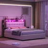 Lit boxspring 140x200 avec éclairage LED et charge sans Voir les images du produit 6