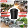 A collage of four images showcasing different uses for a black trash can, with the trash can itself in the center. Podgląd zdjęcia produktu