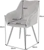 riess-ambiente Drehbarer Retro Stuhl AVIGNON grau Chenille Produktbild-Vorschau 2