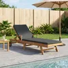 vidaXL Sonnenliege mit Kissen Massivholz Teak Braun und Produktbild-Vorschau 2
