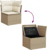 vidaXL 13-tlg. Garten-Sofagarnitur mit Kissen Beige Poly Produktbild-Vorschau 6