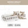 Homestyle4u Kinderbett 90x200 mit Rausfallschutz Weiß mit Produktbild-Vorschau 2