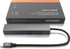 A USB C hub with an Ethernet port and three USB 3.2 ports, shown with its packaging. Produktbild-Vorschau