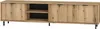 A long, low cabinet with three doors and an open central section with shelves. Produktbild-Vorschau