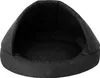 A dark gray, hooded pet bed is shown against a white background. Náhled obrázku produktu