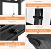 A collage of close-up images highlighting features of a floor lamp with a shelf. Podgląd zdjęcia produktu