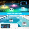 4 Stück Solar Schwimmende Poolbeleuchtung, Poolbeleuchtung Produktbild-Vorschau 3