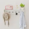 COSTWAY Wandhaken mit Ablage, 80 cm Holz-Garderobe mit 6 Produktbild-Vorschau 2
