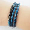 Lederkette Lederband Herren Halskette Schwarz Blau 17-100 Produktbild-Vorschau 3