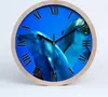 Holzuhr 25fi cm wanduhr - schwarze Spitzen - zwei Delphine Produktbild-Vorschau 1