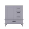 A gray bathroom cabinet with a white countertop, shown against a white background. Anteprima dell’immagine prodotto