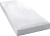 A white mattress with a silver fitted sheet is shown on a white background. Produktbild-Vorschau