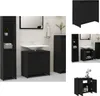 vidaXL Badezimmerschrank Schwarz 60x33x61 cm Holzwerkstoff Produktbild-Vorschau 1