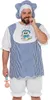 A man dressed in a baby costume, holding a pacifier. Produktbild-Vorschau