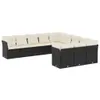 Design 11-tlg. Garten-Sofagarnitur mit Kissen Schwarz Poly Produktbild-Vorschau 2