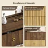 Kommode Sideboard - 120x40x81 cm, Dunkelbraun und Hell - 6 Produktbild-Vorschau 13
