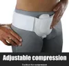 A person wearing a hernia belt with compression pads. Produktbild-Vorschau