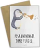 Mr. & Mrs. Panda Glückwunschkarte Engel Posaune - Weiß - Produktbild-Vorschau 1
