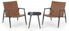 home24 Balkonset - 3-teilig - Stahl / Polyrattan - Braun Produktbild-Vorschau 3