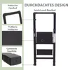 Alu Trittleiter 2-stufig schwarz klappbar Handlauf 150 kg Produktbild-Vorschau 5