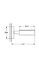 A technical drawing showing the dimensions of a bathroom accessory. Produktbild-Vorschau