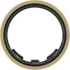 A close-up, front-facing view of a gold and black ring. Anteprima dell’immagine prodotto