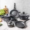 Zestaw garnków i patelni marmurkowych 12 elementów indukcja Podgląd zdjęcia produktu 4
