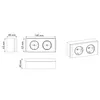 Technical drawings and dimensions of a double socket outlet strip. Produktbild-Vorschau