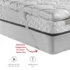 A close-up view of a mattress topper on a mattress, highlighting its features. Produktbild-Vorschau
