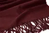 Strickschal mit Fransen einfarbig lang XXL Wollschal Produktbild-Vorschau 2