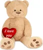 BRUBAKER Orsacchiotto XXL 100 cm beige con cuore I Love You Anteprima dell’immagine prodotto 1