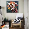 ARTland Leinwandbild Stier mit Kranz Größe: 40x40 cm Produktbild-Vorschau 5