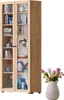 Bücherregal, 2 Glastüren, Nussbaum, Modern, 80x190 cm Produktbild-Vorschau 1