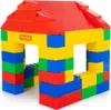 A colorful toy house made of building blocks. Produktbild-Vorschau