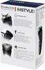 The image shows the packaging of a Remington R4STYLE electric shaver, with various features highlighted through text and illustrations. Voir les images du produit
