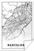 MuchoWow® Poster Barcelona - Stadtplan - Karte - Schwarz Produktbild-Vorschau 1