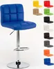 A blue bar stool is shown in the foreground, with a collage of other bar stool seat colors in the background. Produktbild-Vorschau