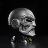 A detailed, metallic helmet of Doctor Doom is displayed on a black stand against a black background. Anteprima dell’immagine prodotto