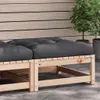 vidaXL Gartenhocker mit Kissen Massivholz Kiefer Produktbild-Vorschau 2