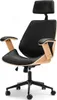 A black office chair with wooden accents, shown against a white background. Voir les images du produit