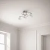 Lindby Deckenlampe Svean, 3fl, nickel/weiß, Glas, Länge Produktbild-Vorschau 4