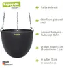 Keramik Hydro Blumenampel Venus 13/12 anthrazit matt Ø 17.5 Produktbild-Vorschau 3