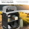 Cuisine de camping en aluminium 76 x 53,5 x 107 cm - noir Voir les images du produit 4