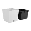 A white textured planter and a black insert are shown against a white background. Náhľad obrázku produktu