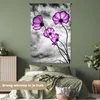 MuchoWow® Wandteppich Wandbehang Blumen - Schwarz - Weiß - Produktbild-Vorschau 4