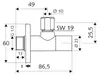 Schell Varia Design-Eckventil 1/2" mit Rosette, Chrom, 1 Produktbild-Vorschau 4