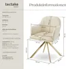 tectake® Samt-Drehstuhl Lona gepolstert 56 x 59 x 81 cm Produktbild-Vorschau 5