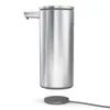 A silver automatic soap dispenser with a wireless charging base. Produktbild-Vorschau